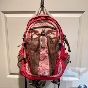 Women’s Pink Brown The North Face Recon 30L Backpack Travel Hiking Bag